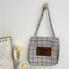 Checkered Shoulder Bag for Kids and Moms
