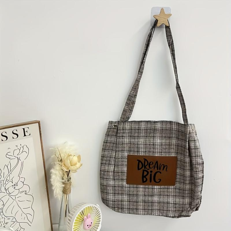 Checkered Shoulder Bag for Kids and Moms