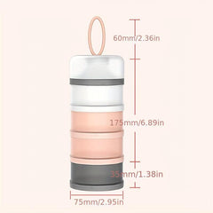Portable Baby Formula Dispenser 4-Layer Storage