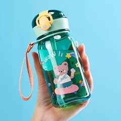 400ml Plastic Bear Straw Cup Upgraded Water Cup with Straw Drinking Cup