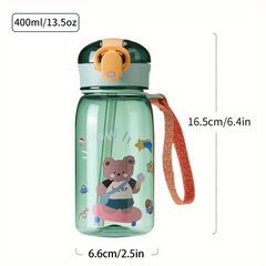 400ml Plastic Bear Straw Cup Upgraded Water Cup with Straw Drinking Cup