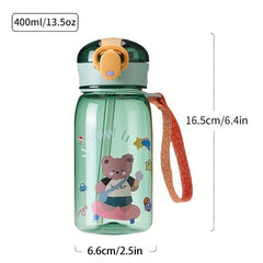 400ml Plastic Bear Straw Cup Upgraded Water Cup with Straw Drinking Cup