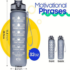 32oz Leakproof BPA Water Bottle with Straw and Timed Drinking