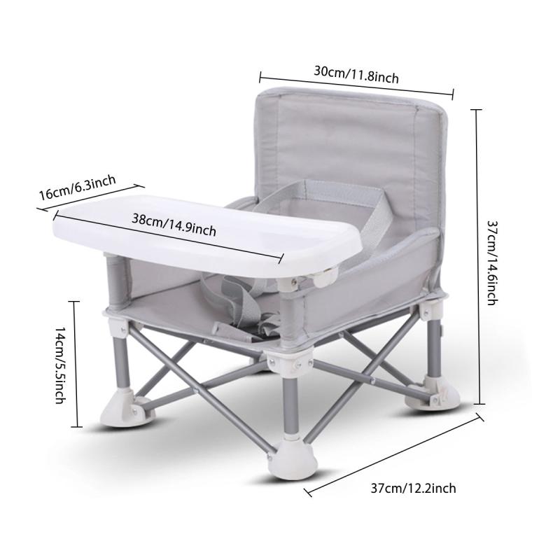 Portable Aluminium Baby Chair w/ Safe Belt for Indoor Outdoor Use