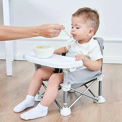 Portable Aluminium Baby Chair w/ Safe Belt for Indoor Outdoor Use