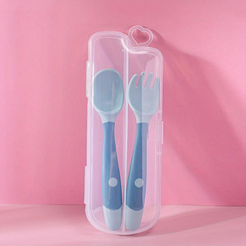 Toddler Utensils With Travel Case Baby Spoon And Fork Set For Self-feeding