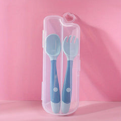 Toddler Utensils With Travel Case Baby Spoon And Fork Set For Self-feeding