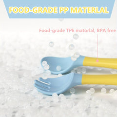 Toddler Utensils With Travel Case Baby Spoon And Fork Set For Self-feeding