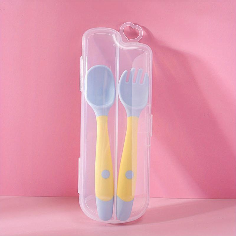 Toddler Utensils With Travel Case Baby Spoon And Fork Set For Self-feeding