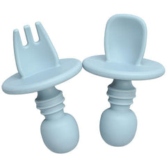 Baby Silicone Fork Spoon Set for Learning to Eat