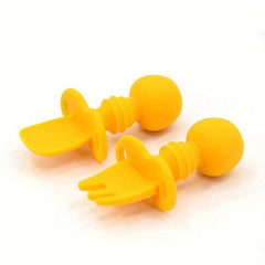 Baby Silicone Fork Spoon Set for Learning to Eat