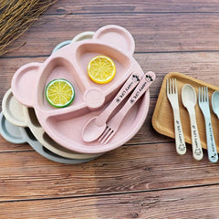 Kids Plate Set Attract Kids' Attention Increase Eat Interesting 1 Set Tableware