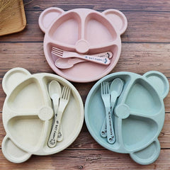 Kids Plate Set Attract Kids' Attention Increase Eat Interesting 1 Set Tableware