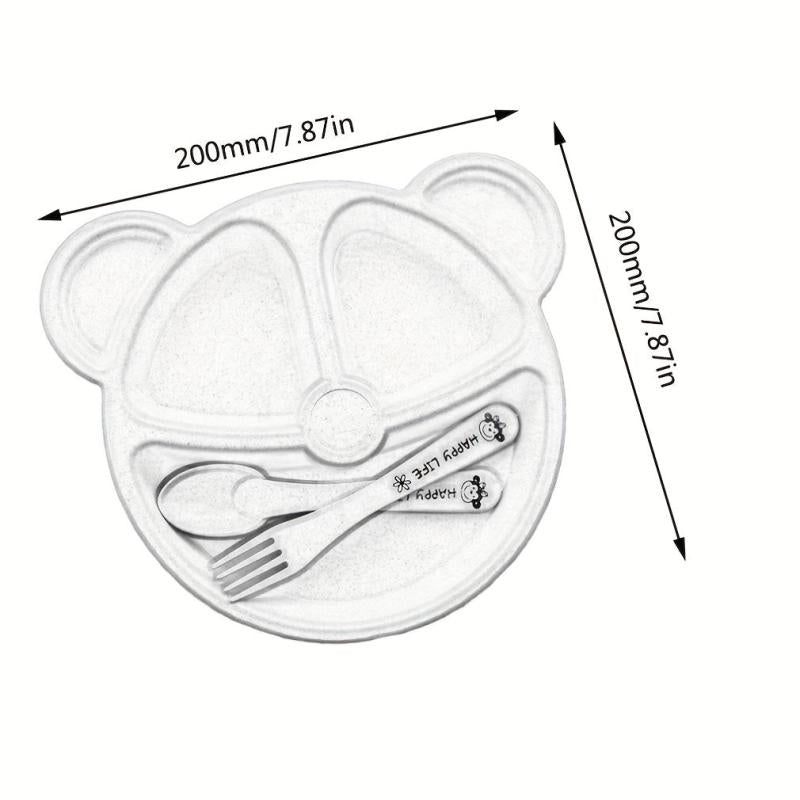 Kids Plate Set Attract Kids' Attention Increase Eat Interesting 1 Set Tableware