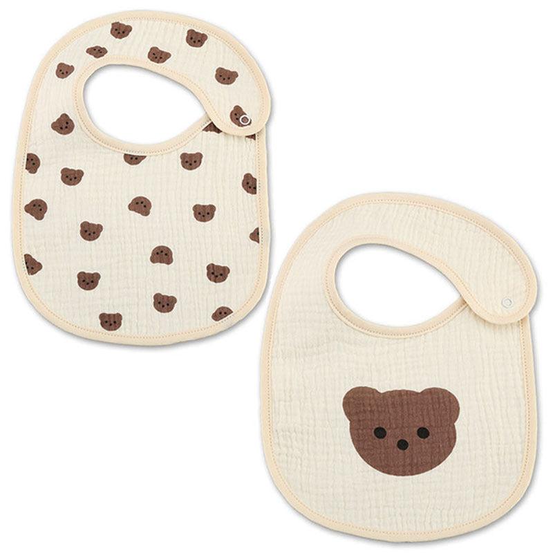 2pcs U Shaped Baby Bibs Patterns Soft Cotton Boys Girls Drooling & Feeding