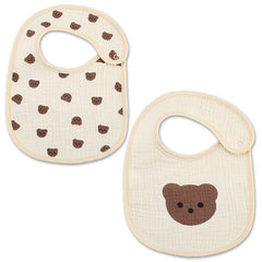 2pcs U Shaped Baby Bibs Patterns Soft Cotton Boys Girls Drooling & Feeding