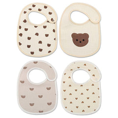 2pcs U Shaped Baby Bibs Patterns Soft Cotton Boys Girls Drooling & Feeding