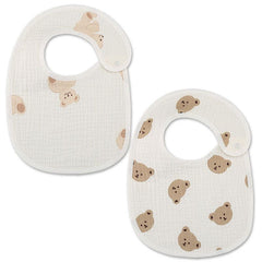 2pcs U Shaped Baby Bibs Patterns Soft Cotton Boys Girls Drooling & Feeding