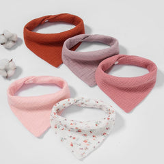5 Baby Cotton Bandana Bibs Set