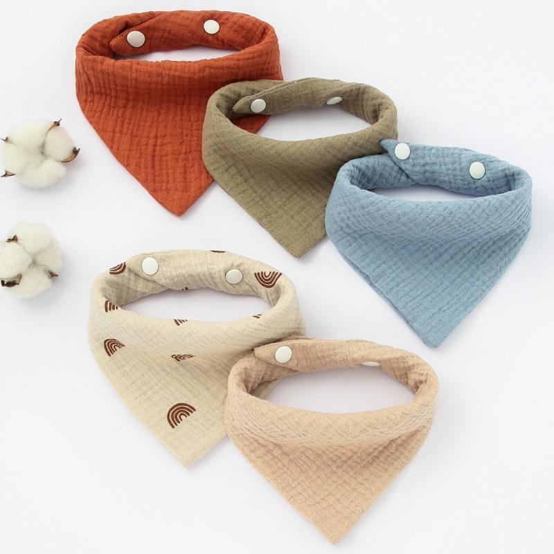 5 Baby Cotton Bandana Bibs Set