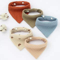 5 Baby Cotton Bandana Bibs Set