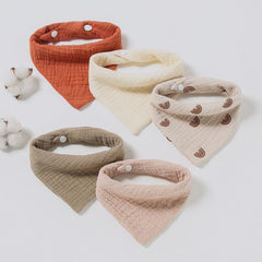 5 Baby Cotton Bandana Bibs Set