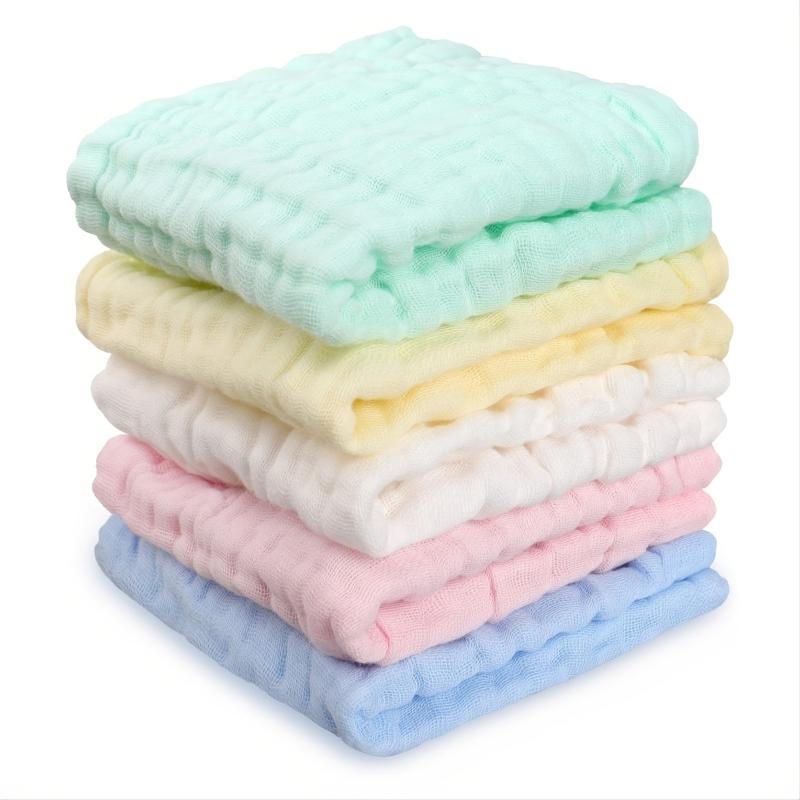 6-Layer Muslin Baby Washcloths - Soft & Absorbent Towels for Sensitive Skin