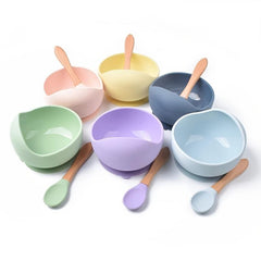 Baby Silicone Bowls With Suction Toddler Bowls And Spoons Set