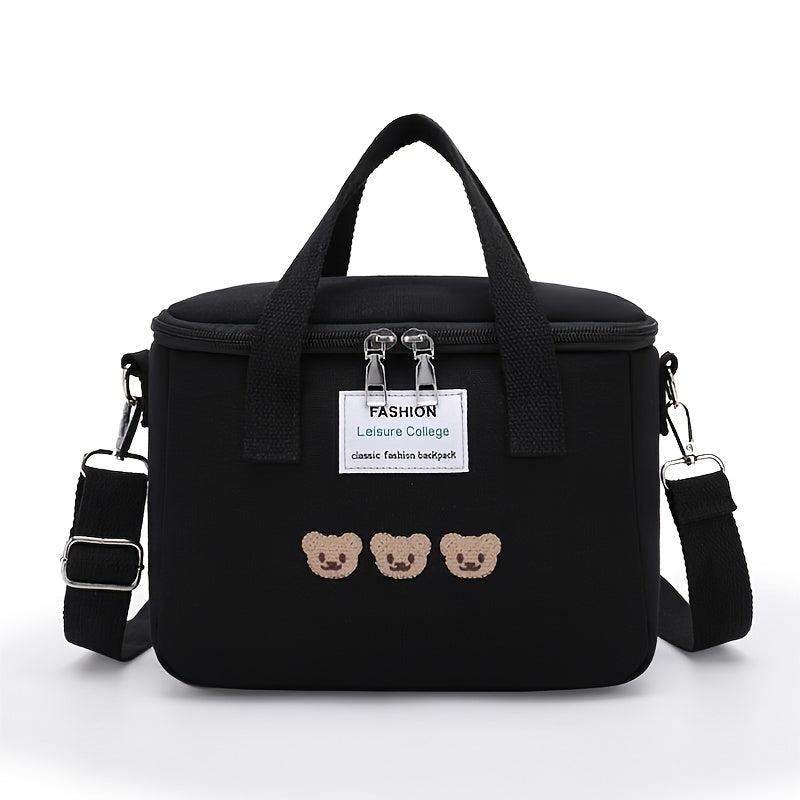 Large Capacity Insulated Lunch Bag for Students Canvas Mummy Bag