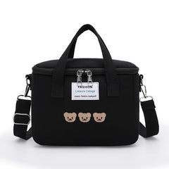 Large Capacity Insulated Lunch Bag for Students Canvas Mummy Bag
