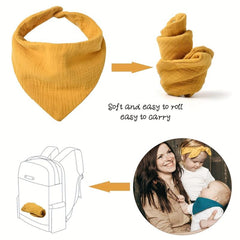 10-Pack Muslin Baby Bibs 100% Cotton Unisex Drool Teething Bibs