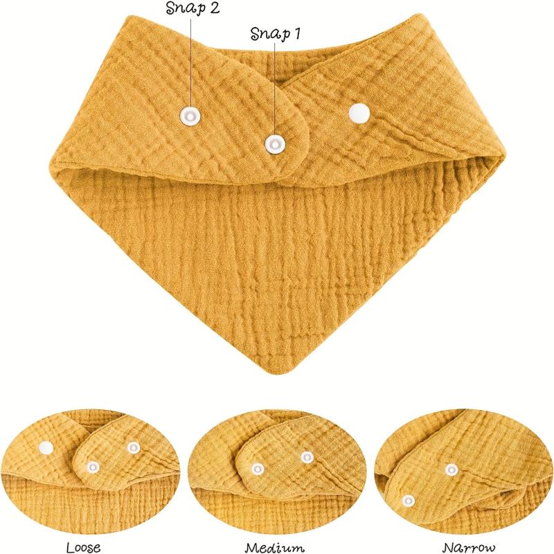 10-Pack Muslin Baby Bibs 100% Cotton Unisex Drool Teething Bibs