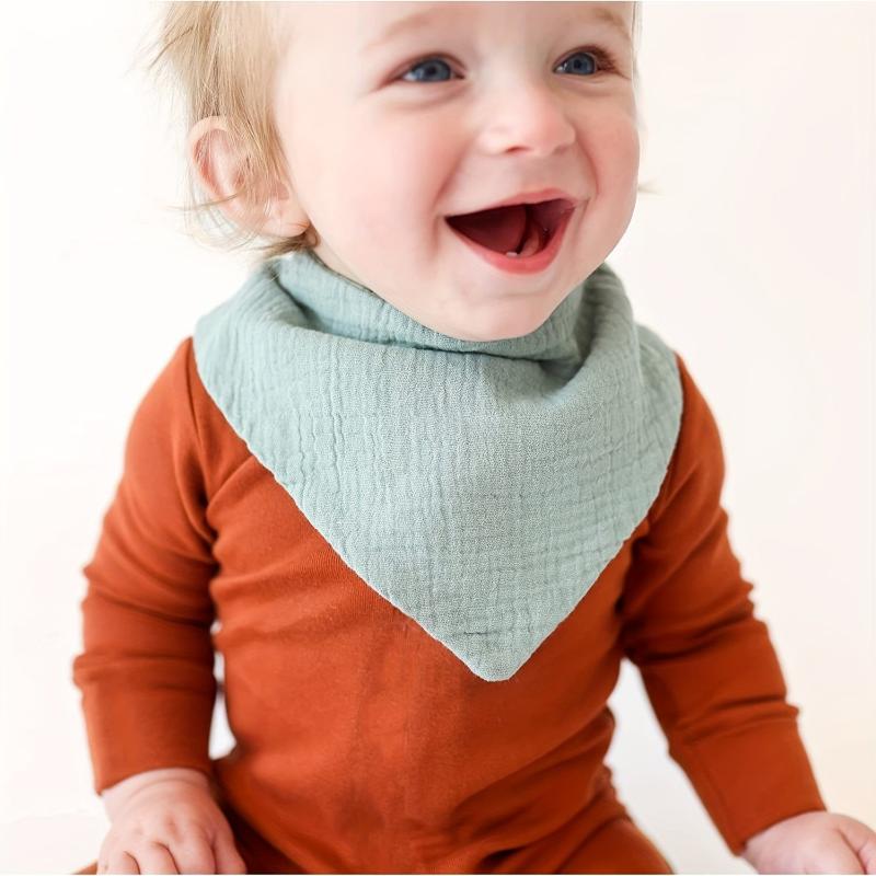 10-Pack Muslin Baby Bibs 100% Cotton Unisex Drool Teething Bibs