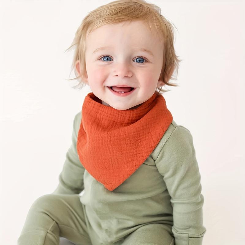 10-Pack Muslin Baby Bibs 100% Cotton Unisex Drool Teething Bibs