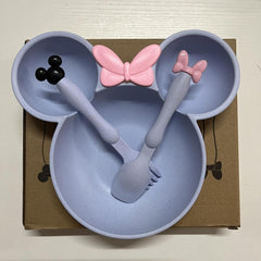 3pcs Kids Dinner Plate Set, Wheat Straw Baby Plate, Non-Toxic