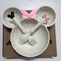 3pcs Kids Dinner Plate Set, Wheat Straw Baby Plate, Non-Toxic