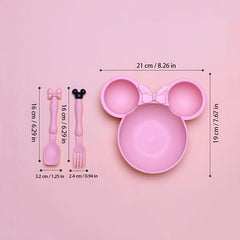 3pcs Kids Dinner Plate Set, Wheat Straw Baby Plate, Non-Toxic