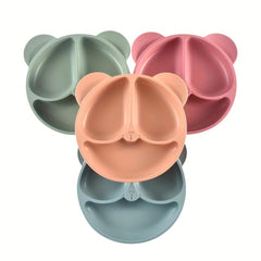 Silicone Suction Plate for Kids, Stays in Place, Split Safe, Microwave Safe