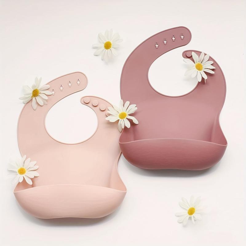 BPA Silicone Baby Bibs Waterproof Soft Unisex Non Messy Adjustable Fit