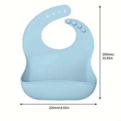 BPA Silicone Baby Bibs Waterproof Soft Unisex Non Messy Adjustable Fit