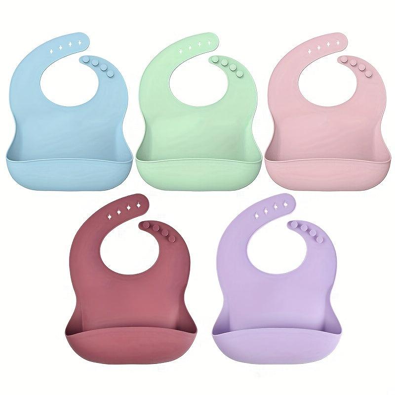 BPA Silicone Baby Bibs Waterproof Soft Unisex Non Messy Adjustable Fit
