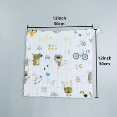 4 Pack Muslin Burp Cloths 100% Cotton Baby Bibs 6 Layers 12''x12''