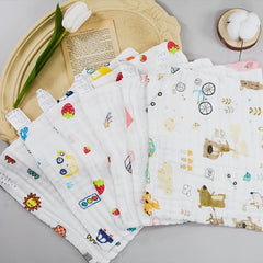 4 Pack Muslin Burp Cloths 100% Cotton Baby Bibs 6 Layers 12''x12''