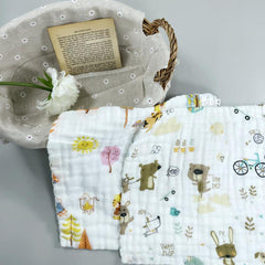 4 Pack Muslin Burp Cloths 100% Cotton Baby Bibs 6 Layers 12''x12''
