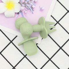 2pcs Silicone Baby Spoon & Fork Set - Safe & Easy Self Feeding Utensils