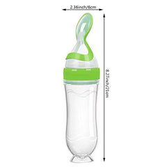 90ml Silicone Feeding Bottle With Spoon & Stand