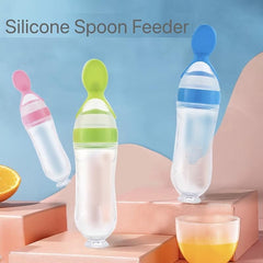 90ml Silicone Feeding Bottle With Spoon & Stand