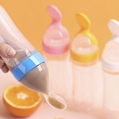 90ml Silicone Feeding Bottle With Spoon & Stand