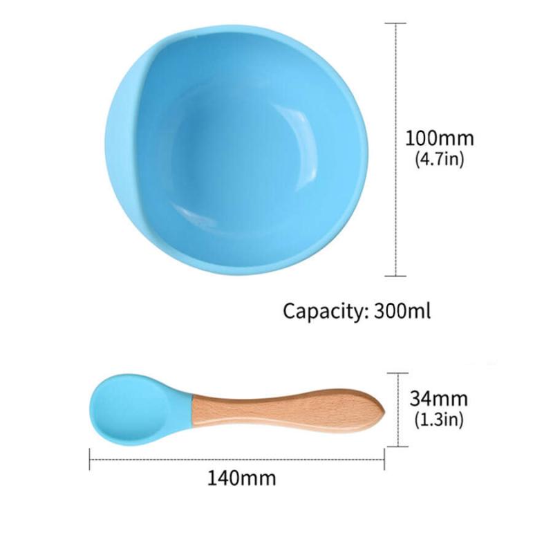 Silicone Baby Feeding Set with Bib, Suction Bowl & Spoon
