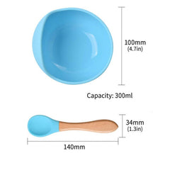 Silicone Baby Feeding Set with Bib, Suction Bowl & Spoon